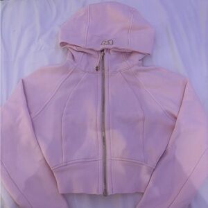 lululemon cropped strawberry milkshake gold zipper scubaaaa